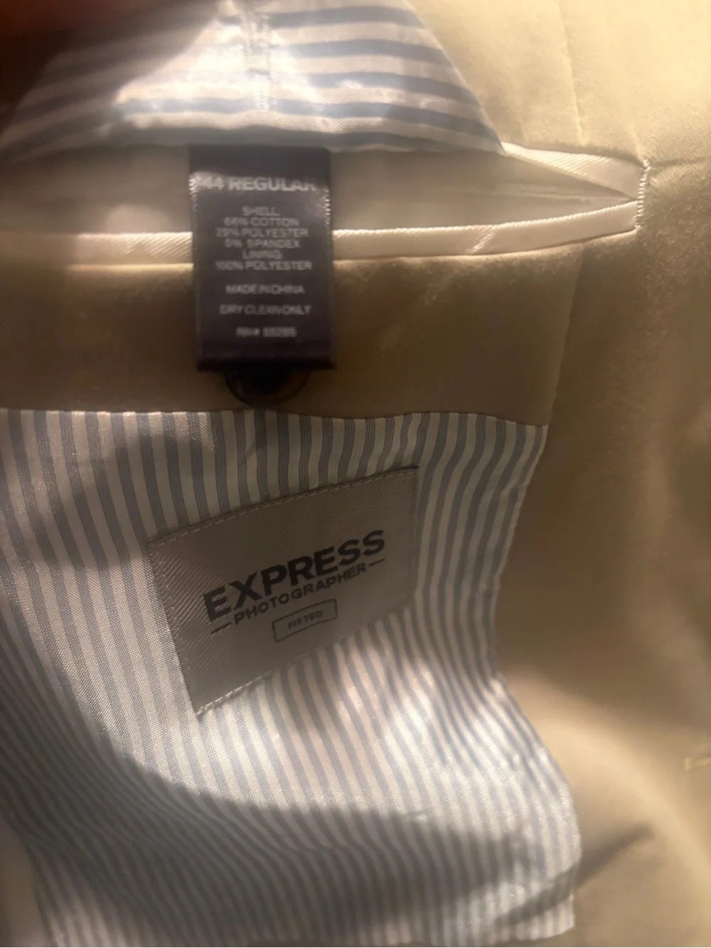 Express Men's Light Khaki Two-Piece Suit Pants size 38x32